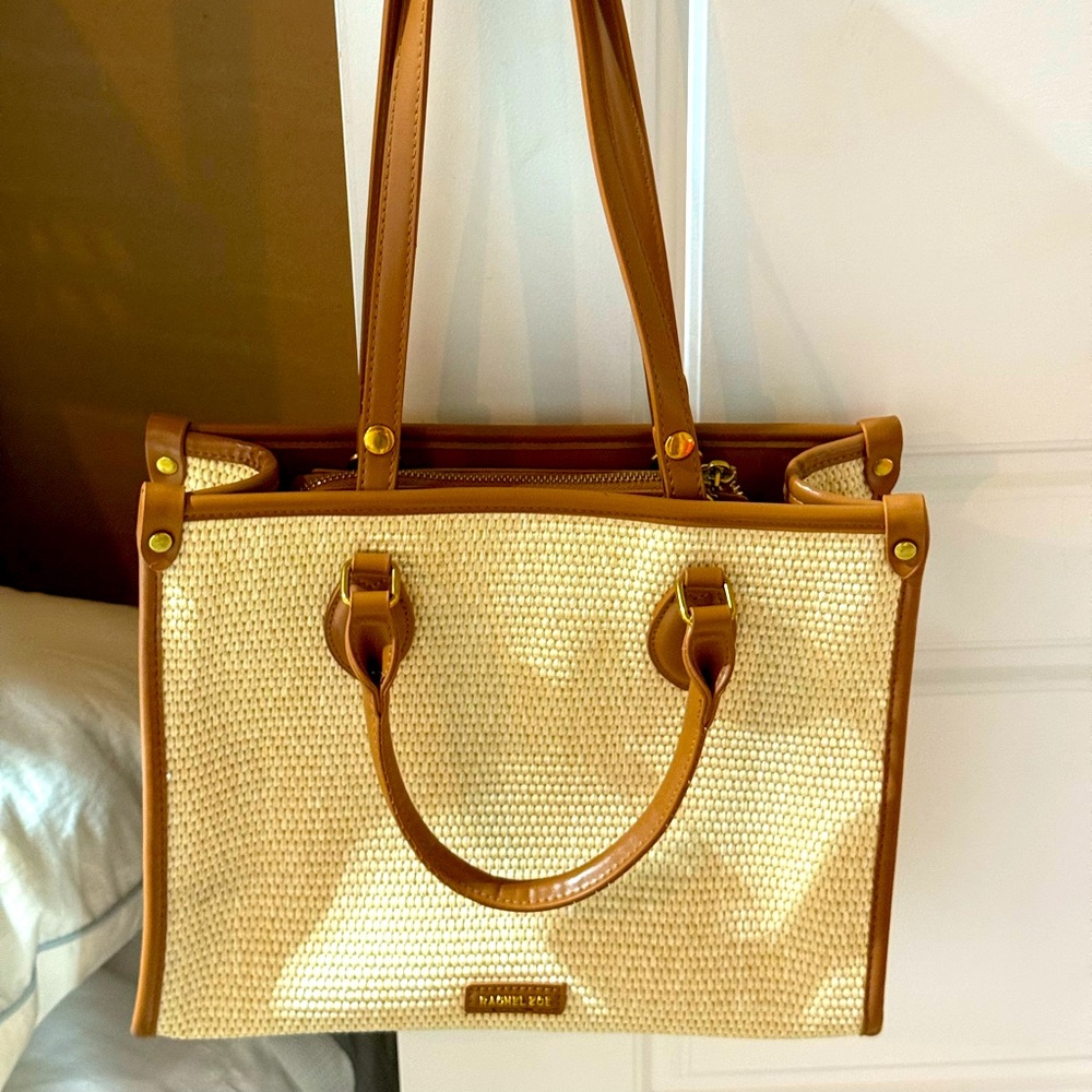 Elegant Tan and Cream Tote Bag